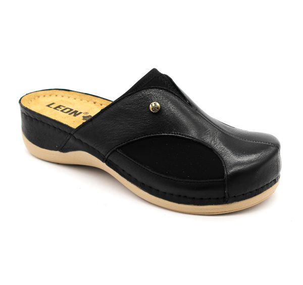 leon damen lederclogs-912-schwarz