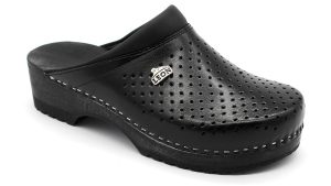 leon damen lederclog b2 schwarz