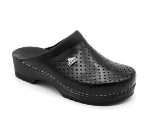 leon damen lederclog b2 schwarz