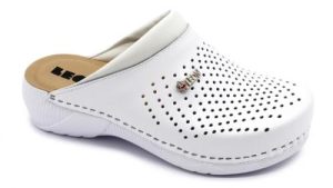 leon damen lederclogs 3400 weiß